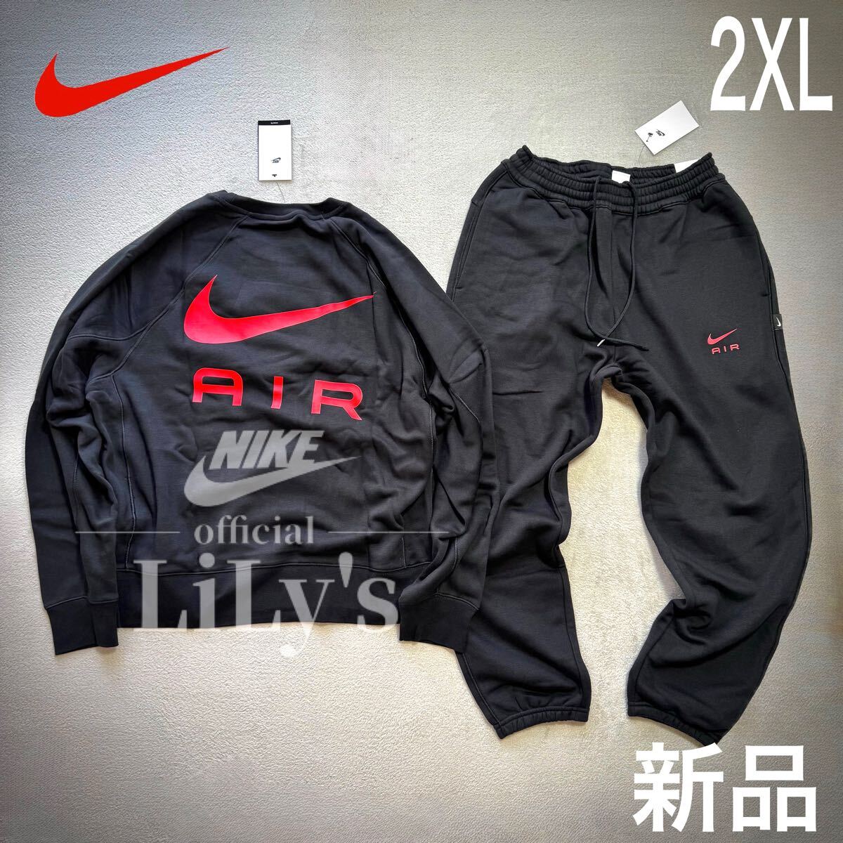 新品未使用 NIKE上下セットアップ 2XLサイズ 黒赤 スウェット ス 新品未使用 NIKE上下セットアップ 2XLサイズ 黒赤 スウェット ス