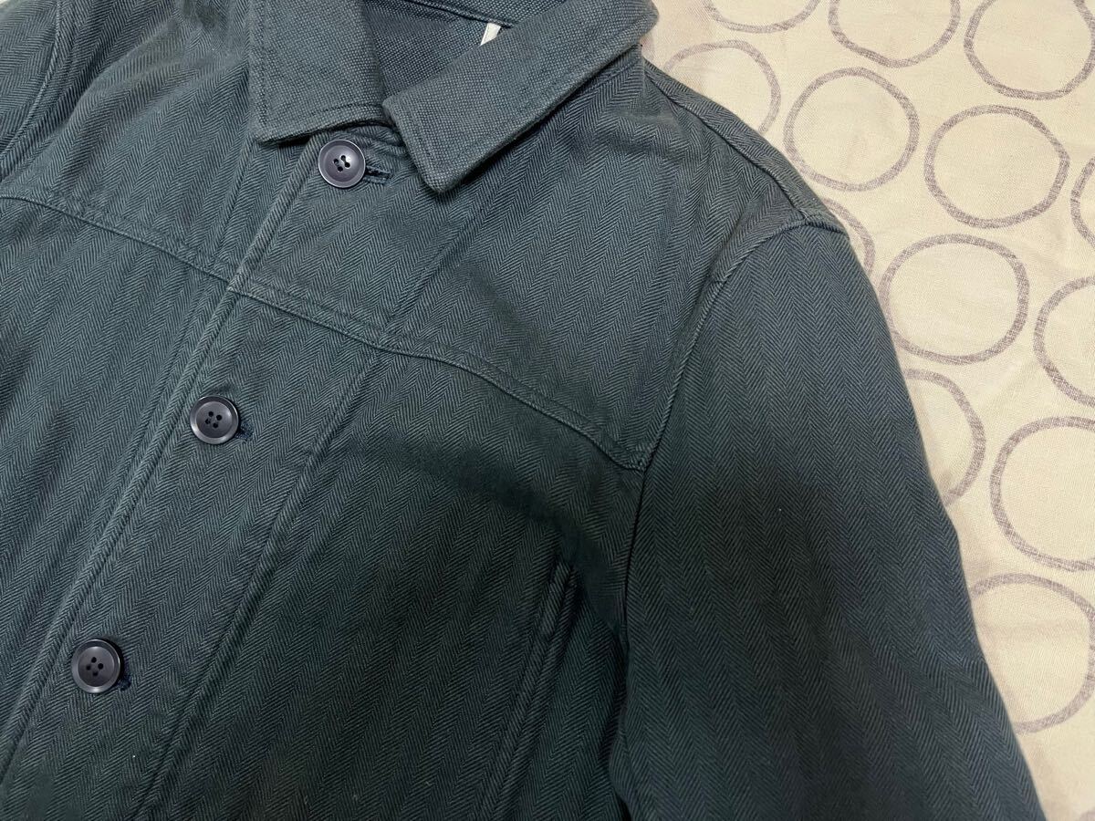 TAKEO KIKUCHI シンプルデザインのメンズハーフコートM サイズ2 ネイビー カーキ_画像3