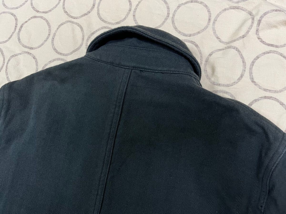 TAKEO KIKUCHI シンプルデザインのメンズハーフコートM サイズ2 ネイビー カーキ_画像8