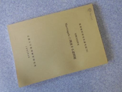 Martingaleに関連する諸問題　数理解析研究所講究録