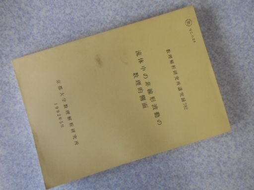 流体中の非線形波動の数理的側面　数理解析研究所講究録782