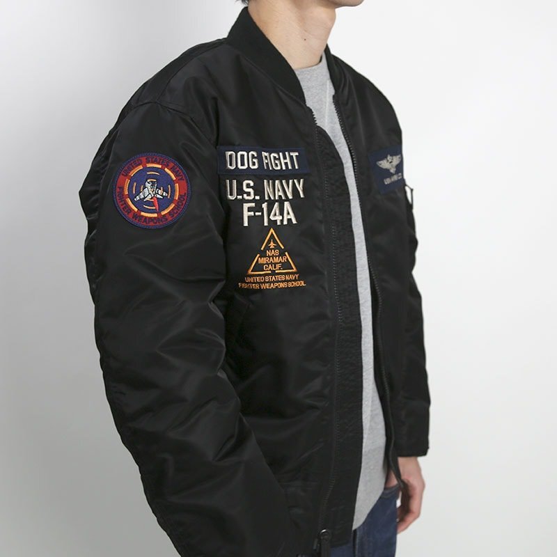 L【未使用】AVIREX アヴィレックス TOMCAT トムキャット MA-1 フライトジャケット メンズ ブラック トップガン 783-3952033_画像5