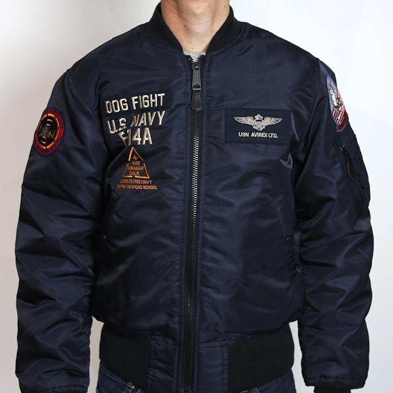 L【未使用】AVIREX アヴィレックス TOMCAT トムキャット MA-1 フライトジャケット メンズ ブラック トップガン 783-3952033_画像2