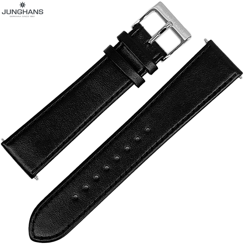 ユンハンス マックスビル用 純正 替ベルト 新品 20mm ブラック 黒 革ベルト レザー 腕時(shí)計(jì)用 送料無(wú)料