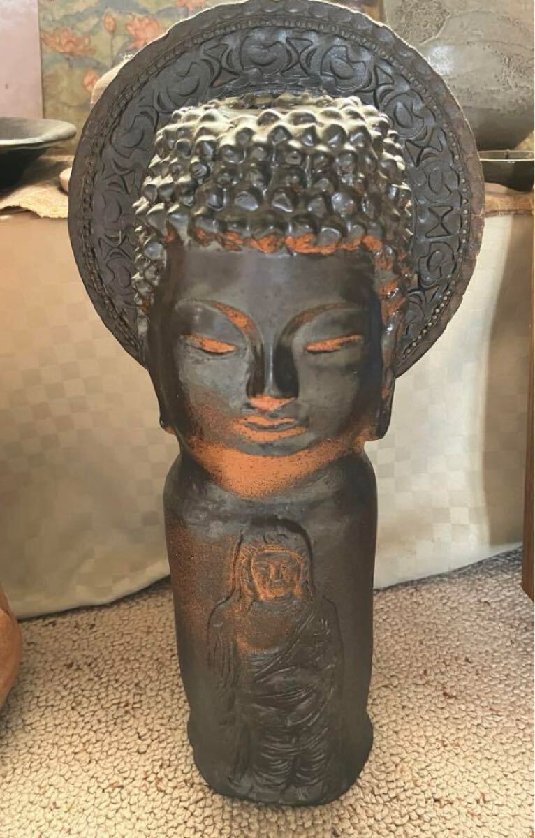 薩摩焼　仏像　陶芸家作品　忠雲窯　手作り　秀作