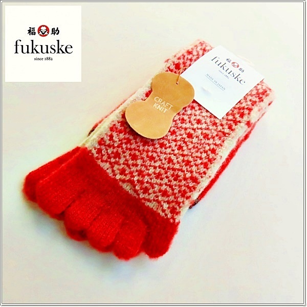 ◆福助 フクスケ 日本製 五本指 ソックス 未使用◆サイズ22～24cm◆craft knit 手作りセーターのようなぬくもりのあるソックス◆