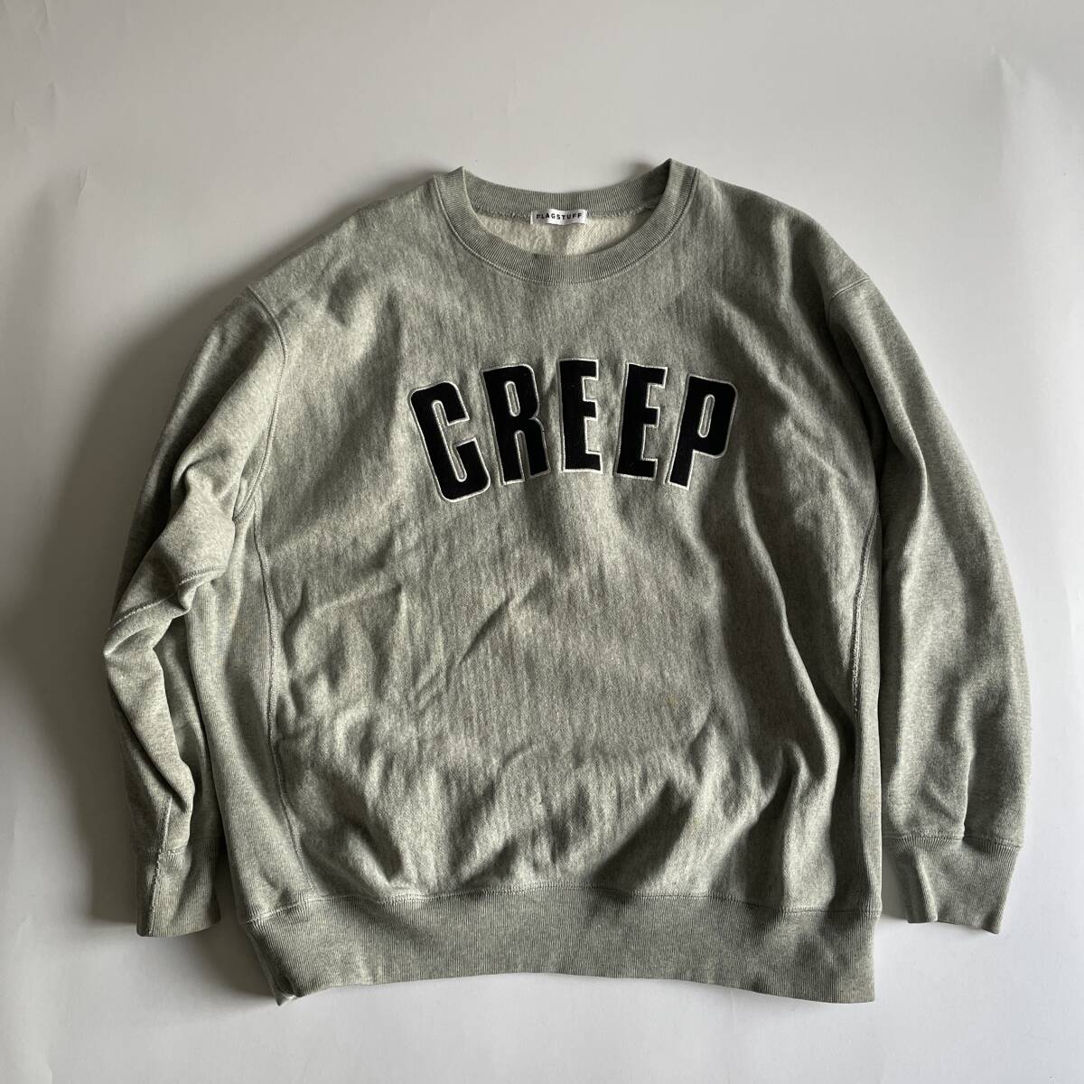 【1000円スタート】21AW FLAG STUFF フラグスタフ スウェット CREEP レディオヘッド XL リバースウィーブ　F-LAGSTUF-F