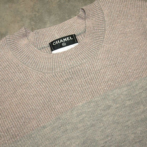 CHANEL◇シャネル  カシミヤ混合ラメ入りセーター◇七分袖 36サイズ クリーニング済み 美品_画像5