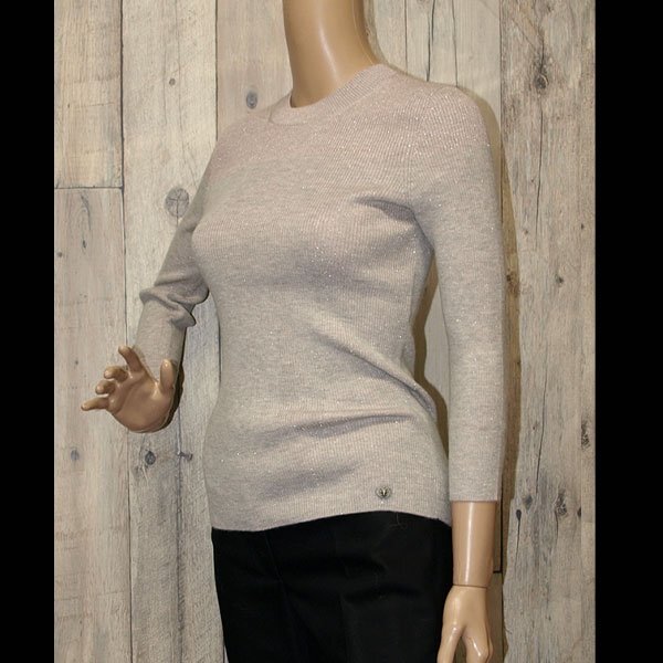 CHANEL◇シャネル  カシミヤ混合ラメ入りセーター◇七分袖 36サイズ クリーニング済み 美品_画像2