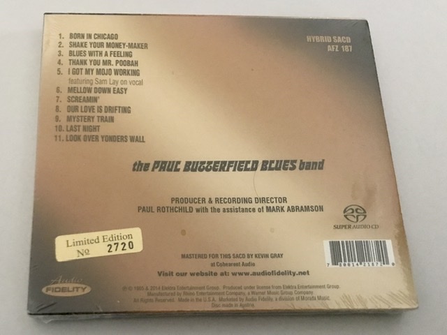 The Butterfield Blues Band 1st Album AFZ 187 Audio Fidelity SACD 新品 廃盤 バターフィールド・ブルース・バンド_画像2