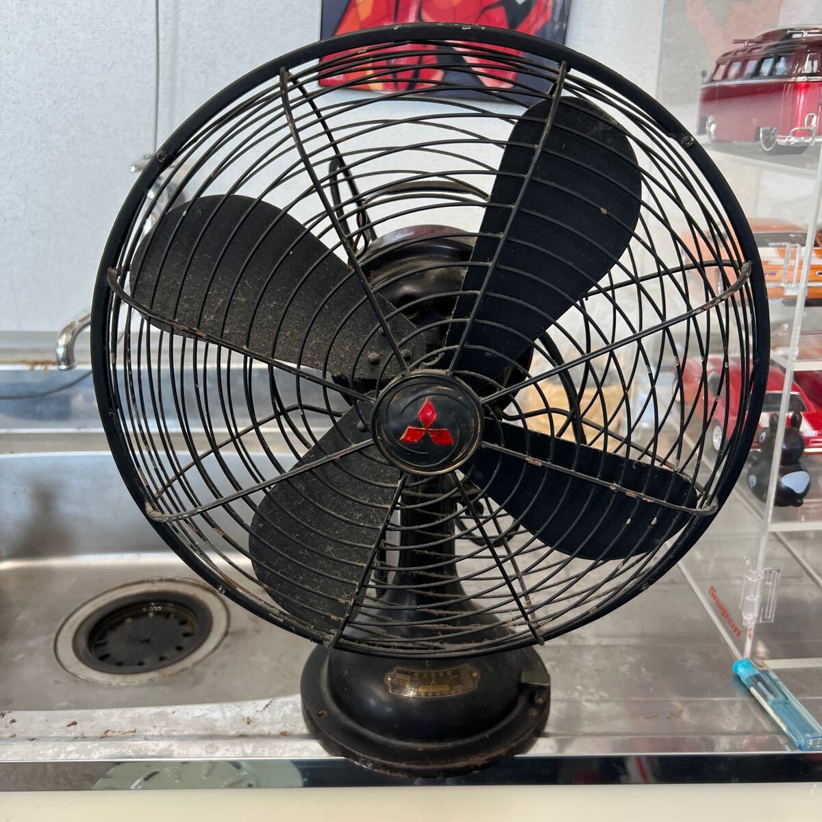 昭和レトロ アンティーク 扇風機 当時物 三菱 ヴィンテージ 鉄製 交流電気扇 レトロ扇風機 レトロ 三菱 扇風機