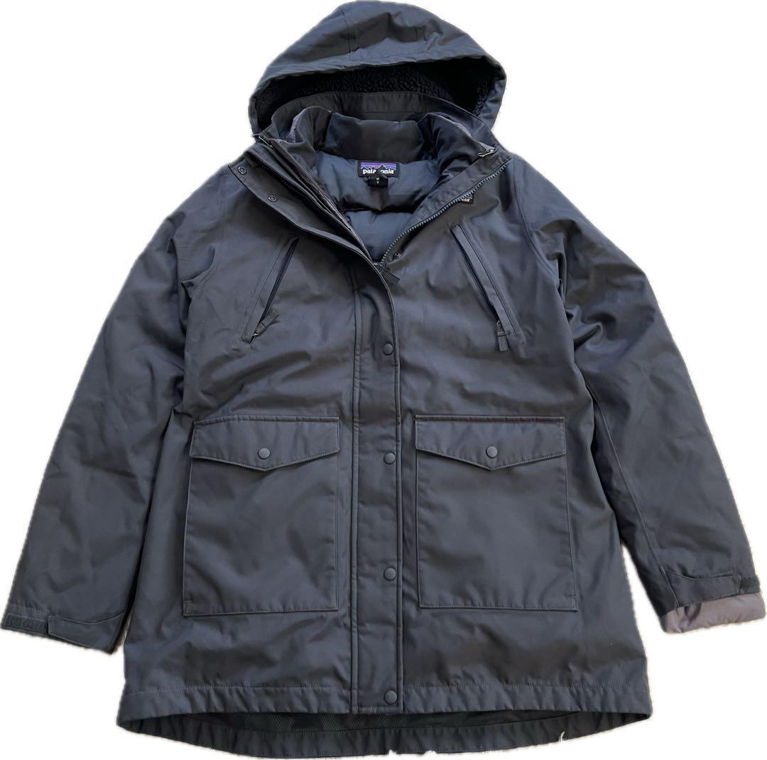 patagonia GIRL'S TRES 3-IN PARKA パタゴニア ガールズ トレス スリーインワン パーカ XXL レディース グレー インナーダウン ロゴ