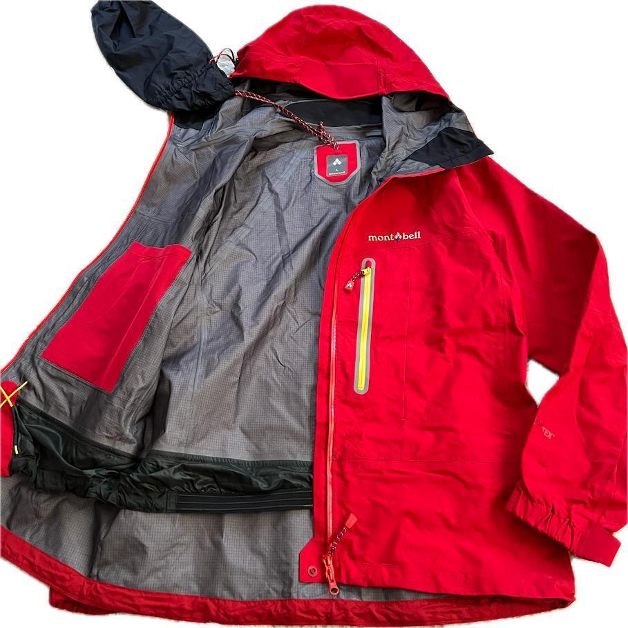 【美品】mont-bell モンベル ストリームジャケット L レッド ゴアテックス GORE-TEX 登山 トレッキング スノボウェア スノボジャケット