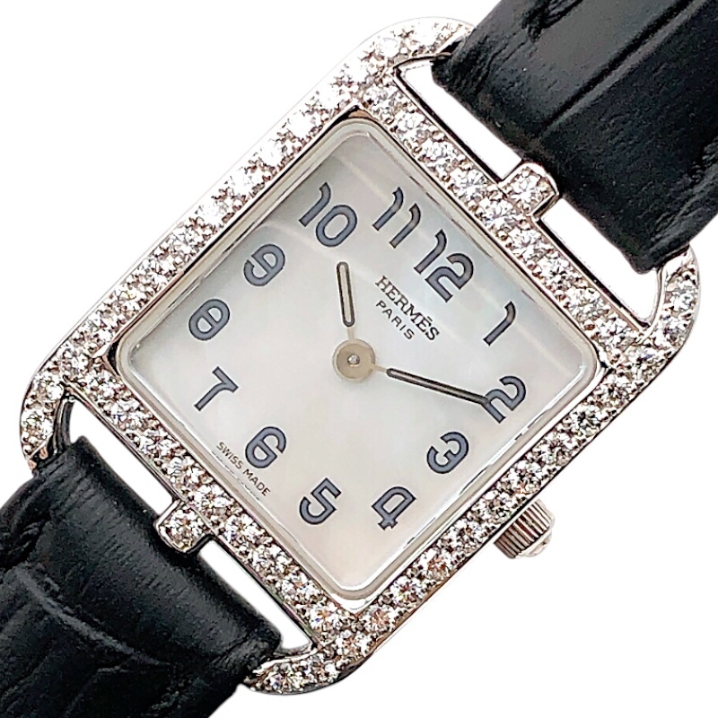  Hermes HERMES накидка goto Mini белый ракушка CC1.192 белый ракушка K18 белое золото наручные часы женский б/у 