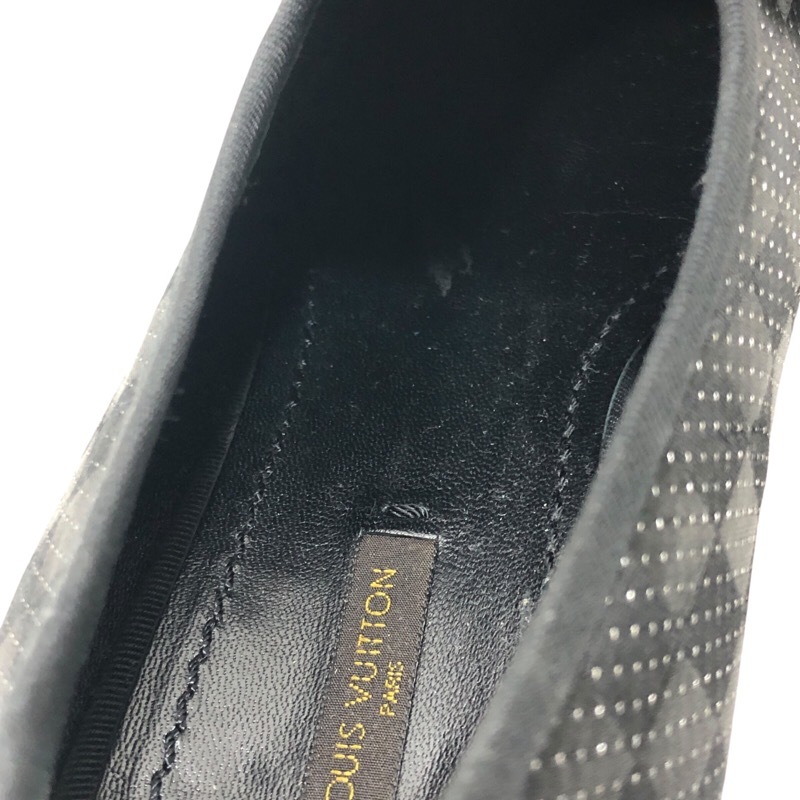 ルイ・ヴィトン LOUIS VUITTON LVロゴ 刺繍ダミエグラフィットローファー ブラック ダミエグラフィットキャンバス ローファー メンズ 中古_画像6