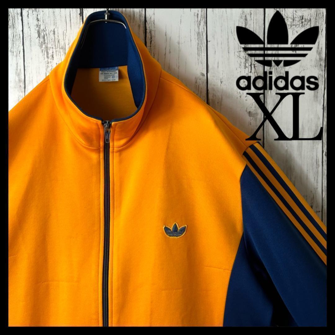 アディダス デサント トラックジャケット ジャージ XL オレンジ アディダス デサント トラックジャケット ジャージ XL オレンジ