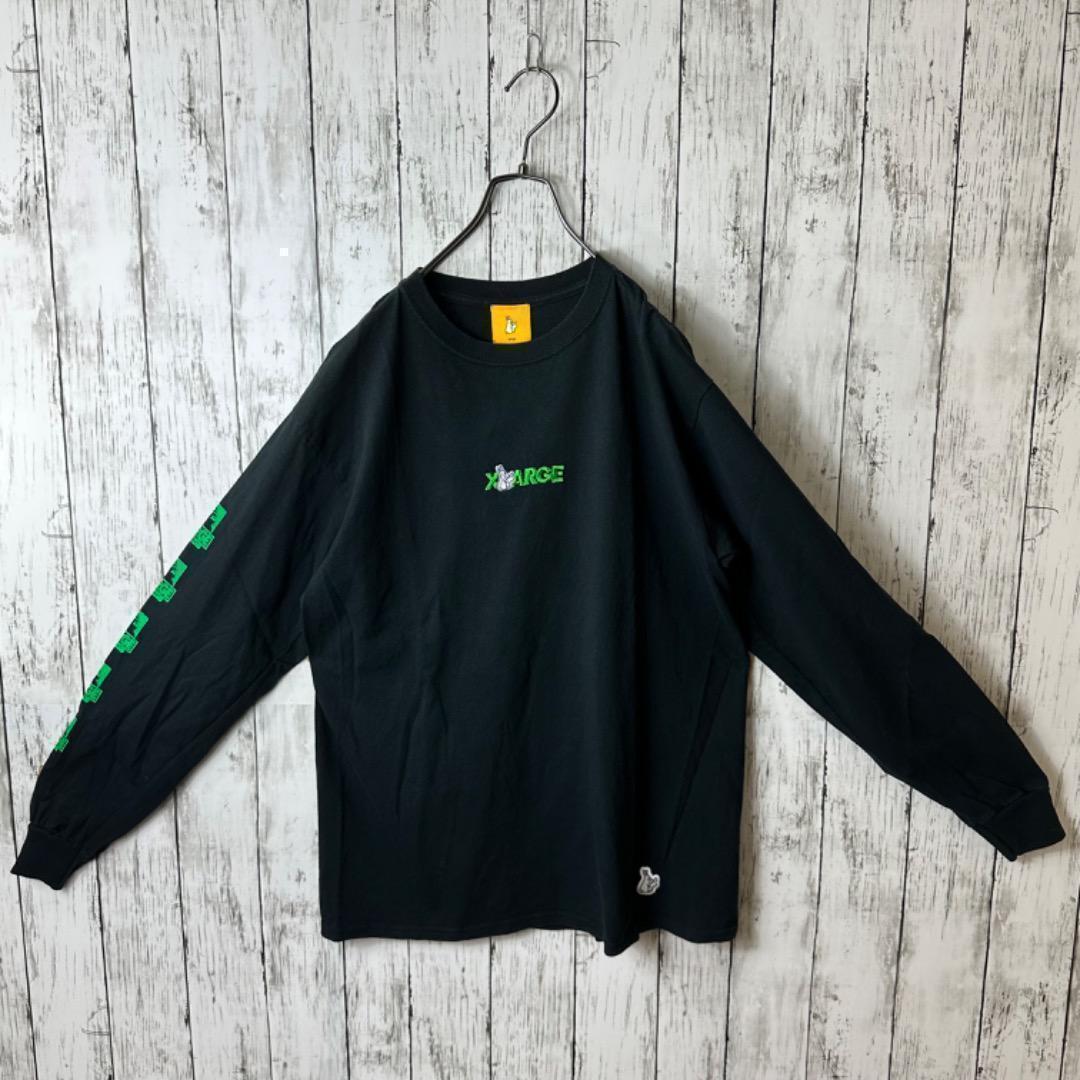 激レア】FR2 エクストララージ コラボ ロンT Tシャツ 黒 緑 M 激レア】FR2 エクストララージ コラボ ロンT Tシャツ 黒 緑 M