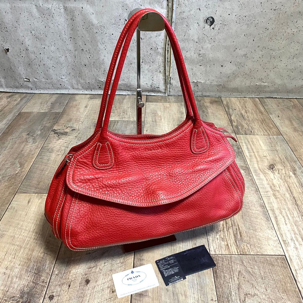 本物 PRADA プラダ アイコンロゴ ヴィッテロレザー ハンドバッグ 本物 PRADA プラダ アイコンロゴ ヴィッテロレザー ハンドバッグ