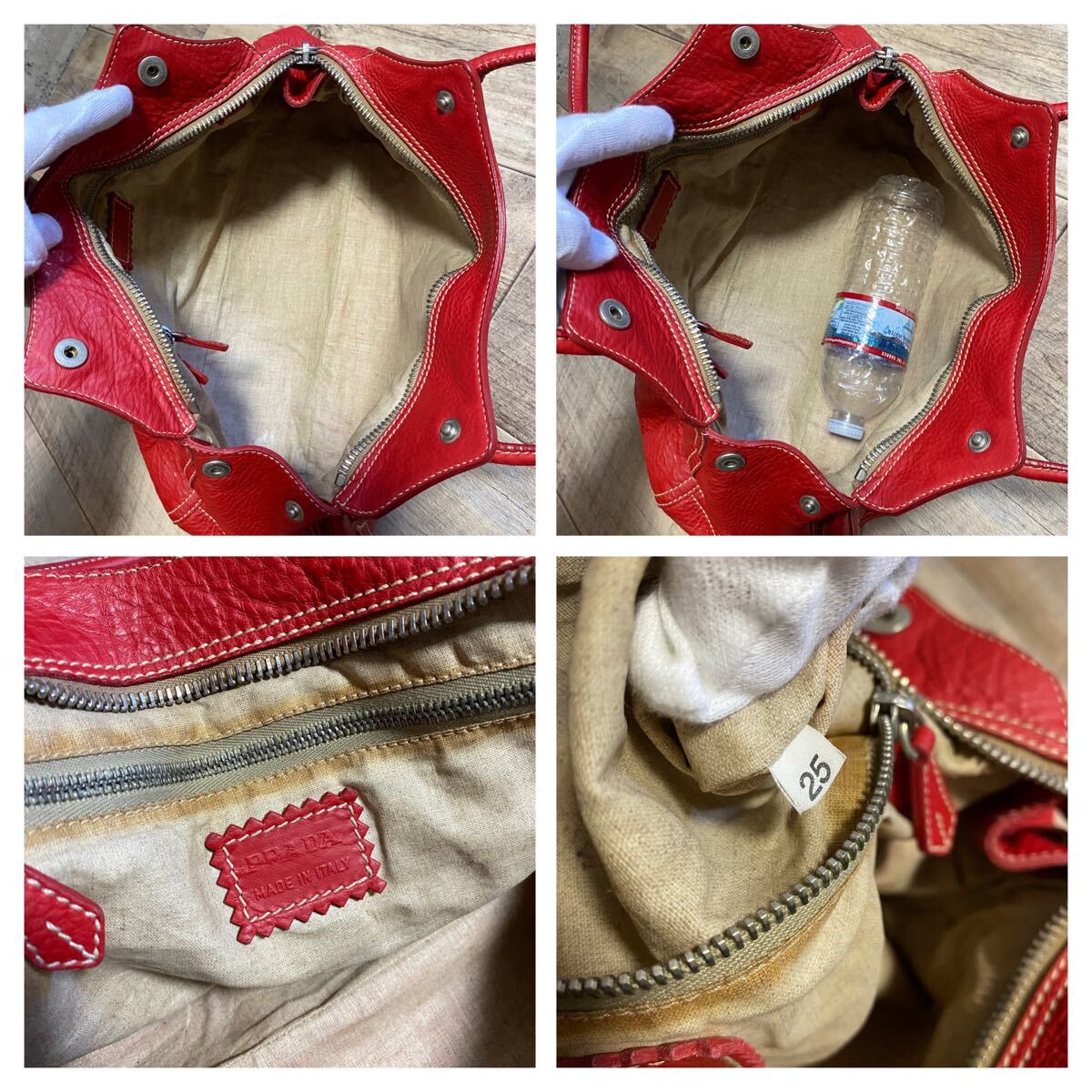 本物 PRADA プラダ アイコンロゴ ヴィッテロレザー ハンドバッグ 本物 PRADA プラダ アイコンロゴ ヴィッテロレザー ハンドバッグ