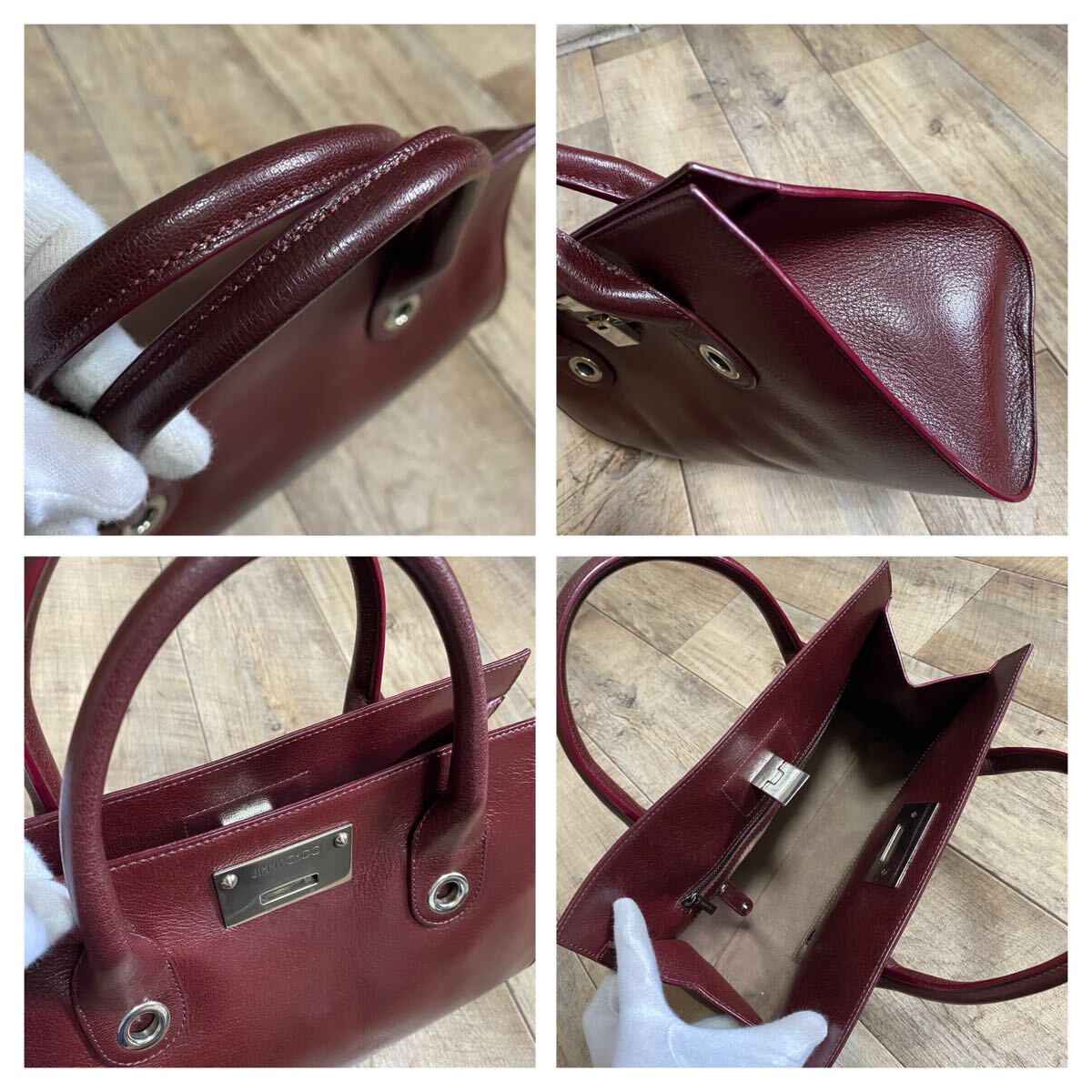  стандартный товар *JIMMY CHOO Jimmy Choo 2way кожа ручная сумочка lai Lee wine red сумка на плечо Mini большая сумка женский мужской 
