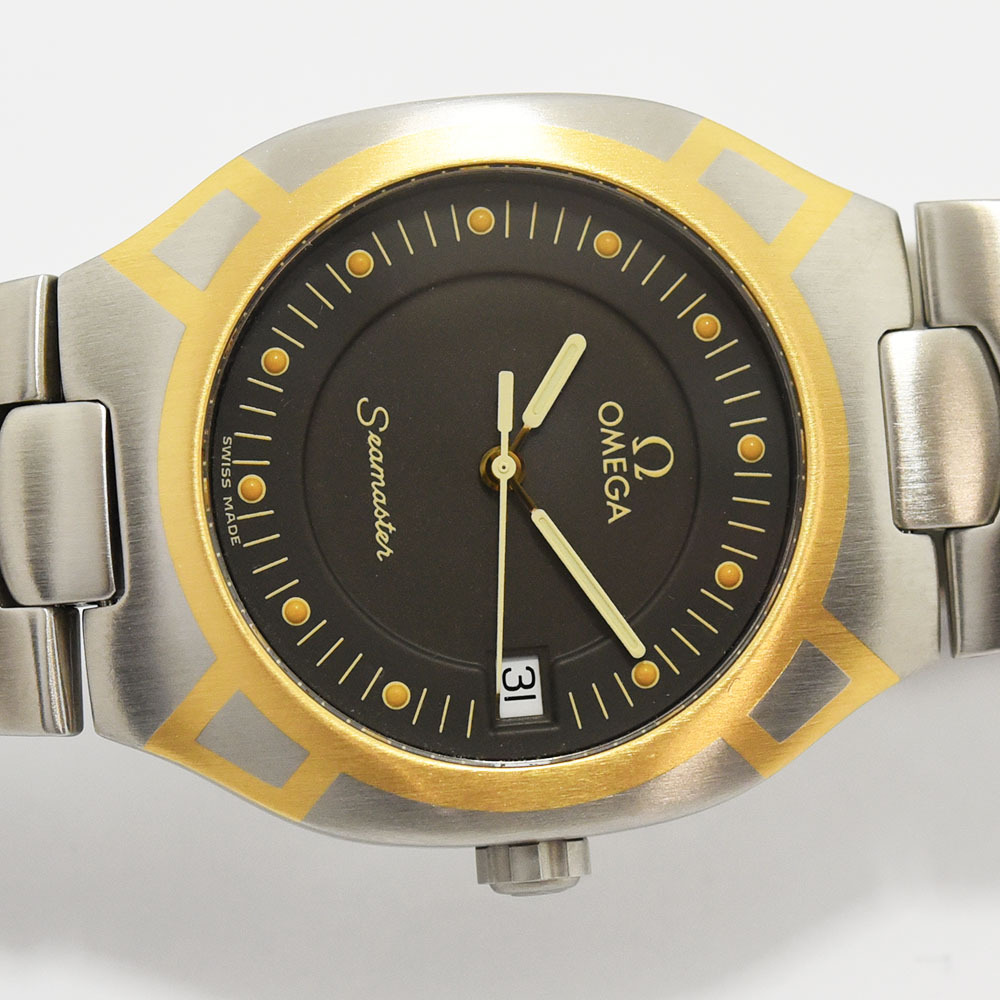 オメガ 中古 メンズ OMEGA シーマスター ポラリス 396.1022 クォーツ YG イエローゴールド SS ステンレス グレー系 軽仕上げ