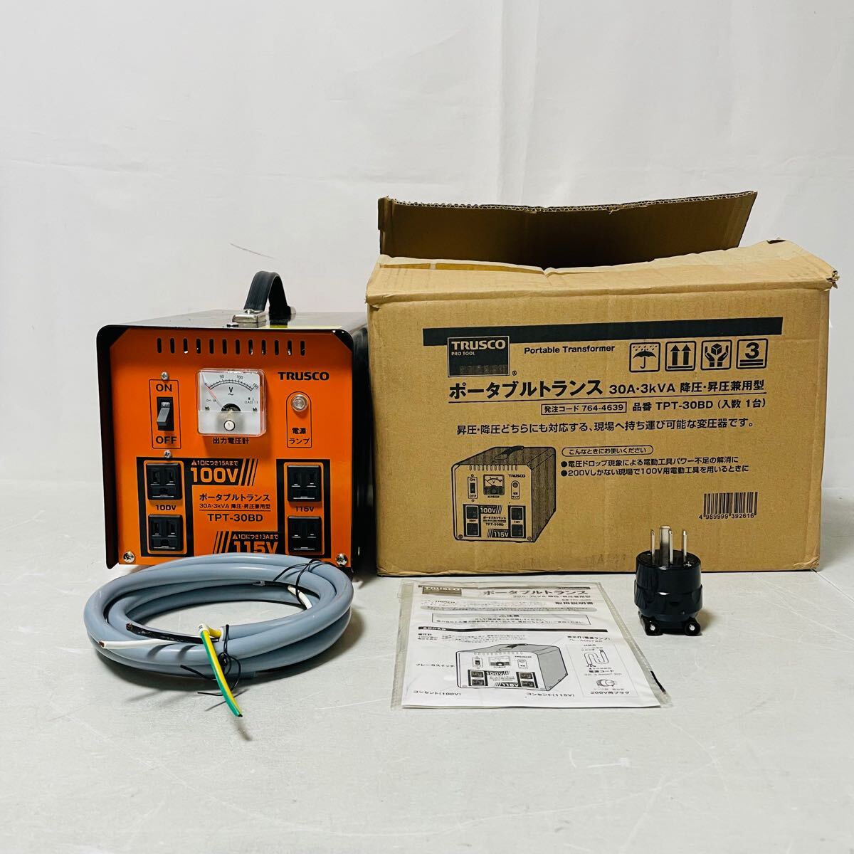 動作確認済 TRUSCO トラスコ ポーラブルトランス TPT-30BD 30A 3kVA 降圧・昇圧兼用型 屋内型 1248