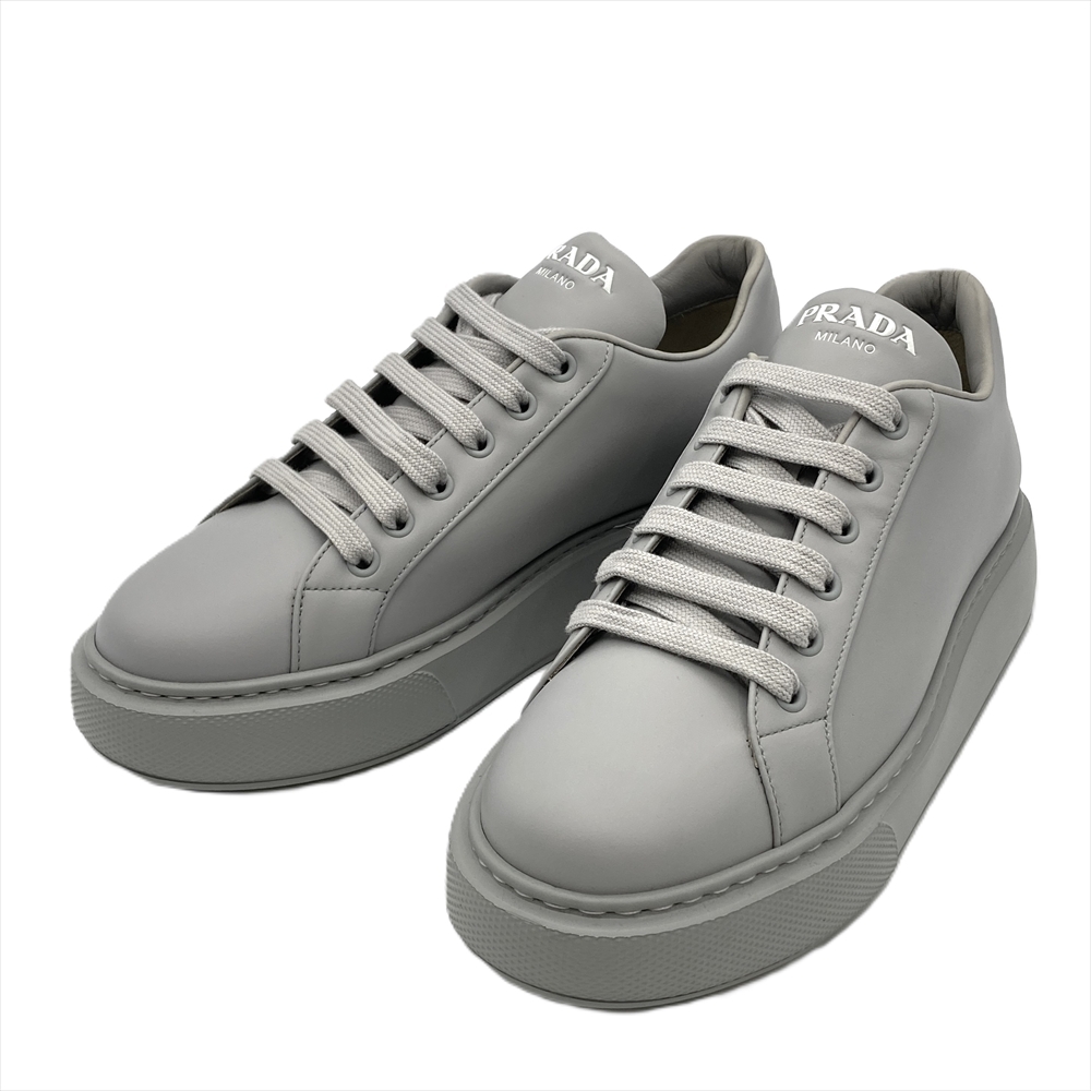 【大人エレガンス】PRADA プラダ スニーカー グレー プラダ PRADA スニーカー レザー 1E892L グレー 39 ローカット