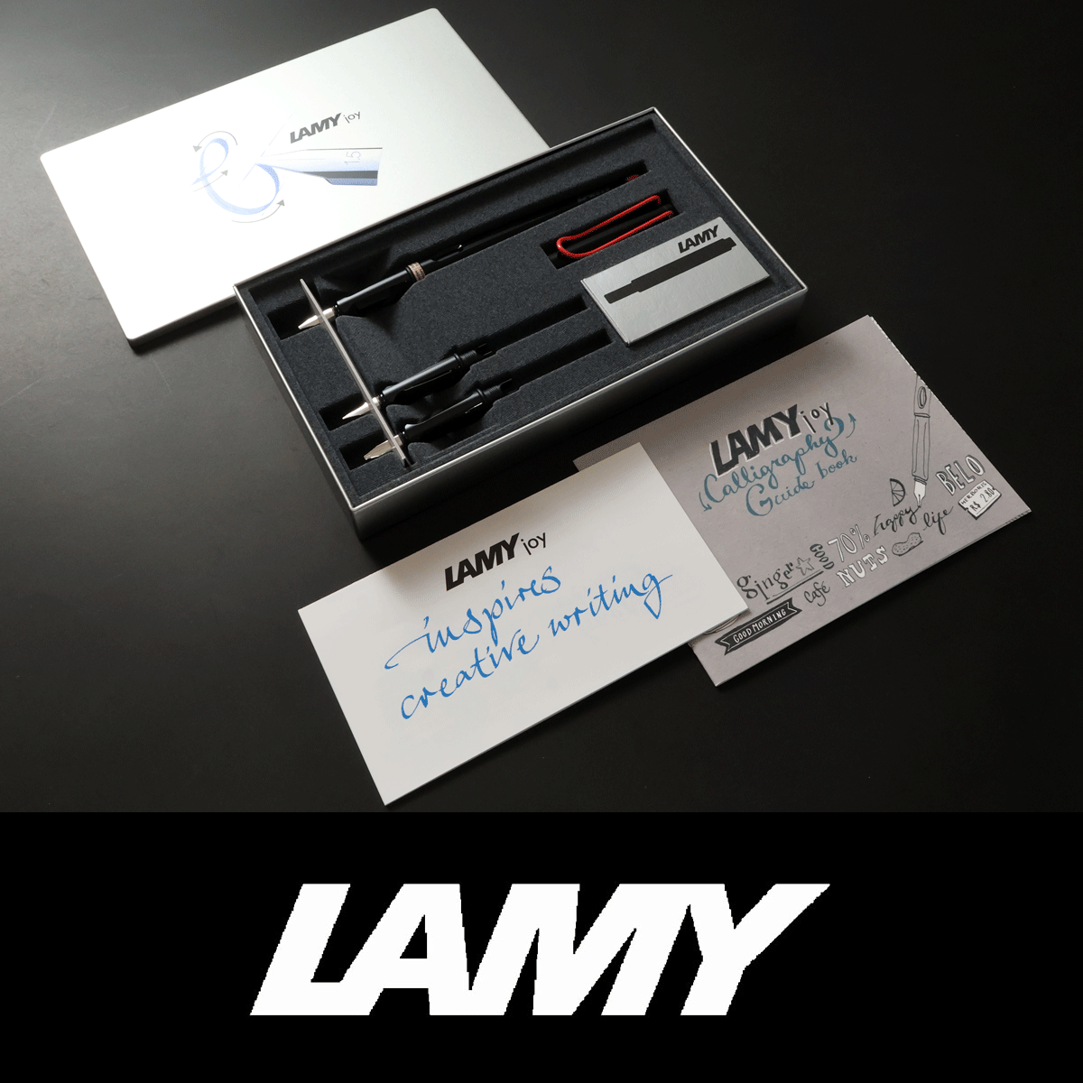 9505◆LAMYラミー◆カリグラフィー万年筆セット◆定価12,100円◆ペン先3種類◆ブラック＆レッド◆バウハウスの機能美◆ドイツ製◆新品