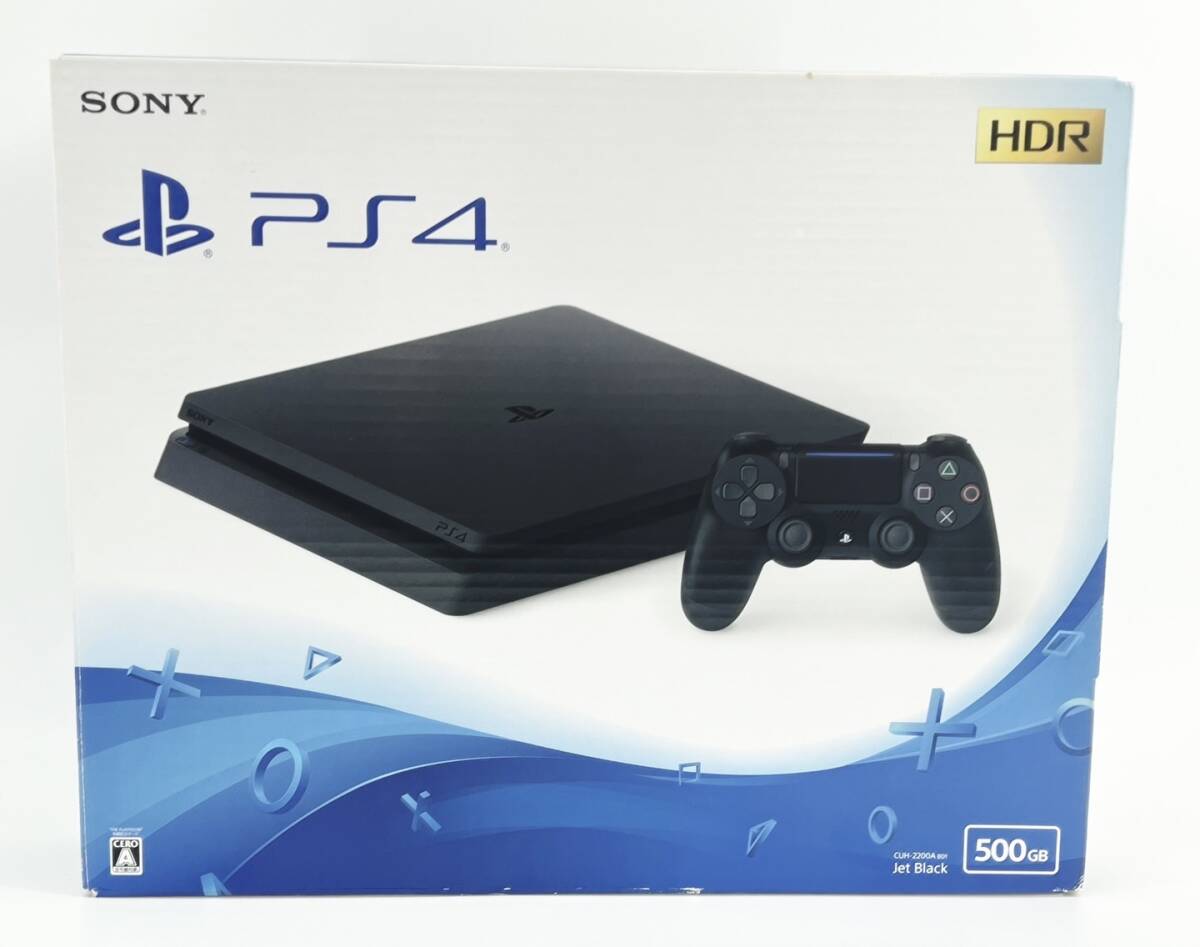 【 FW：12.00 】1円スタート 中古ゲーム機 Playstation4 500GB CUH-2200AB01 ジェット・ブラック プレステ PS4