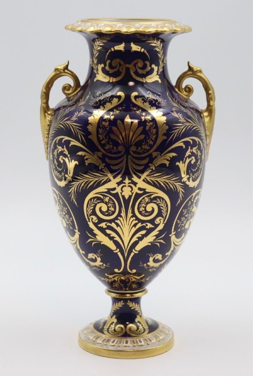 ロイヤルクラウンダービー ROYAL CROWN DERBY 瑠璃色絵 金彩 鳥 ロイヤルクラウンダービー ROYAL CROWN DERBY 瑠璃色絵 金彩 鳥