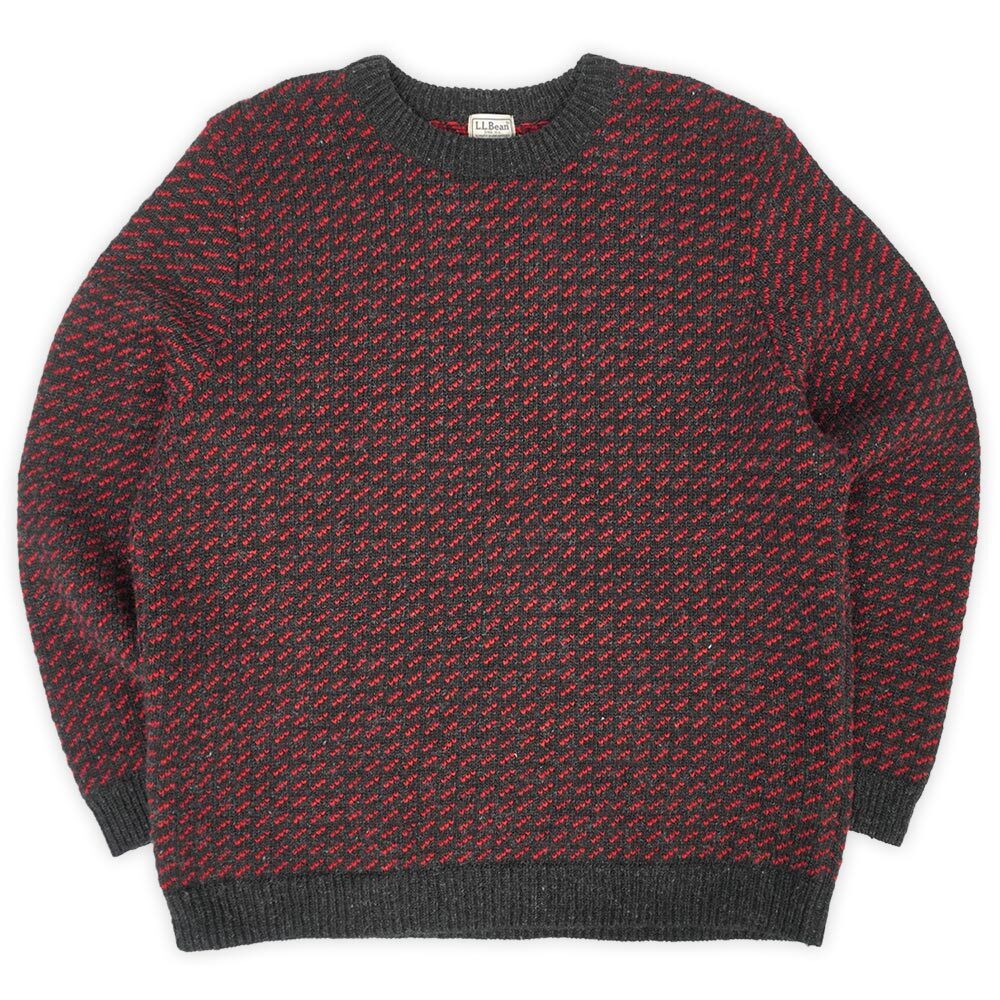 売れ筋がひ贈り物! 00s L.L.Bean エルエルビーン バーズアイ柄 XXL ブラック×レッド (-4320) セーター ノルウェー製 BIGサイズ 総柄 ウールニット 男性用