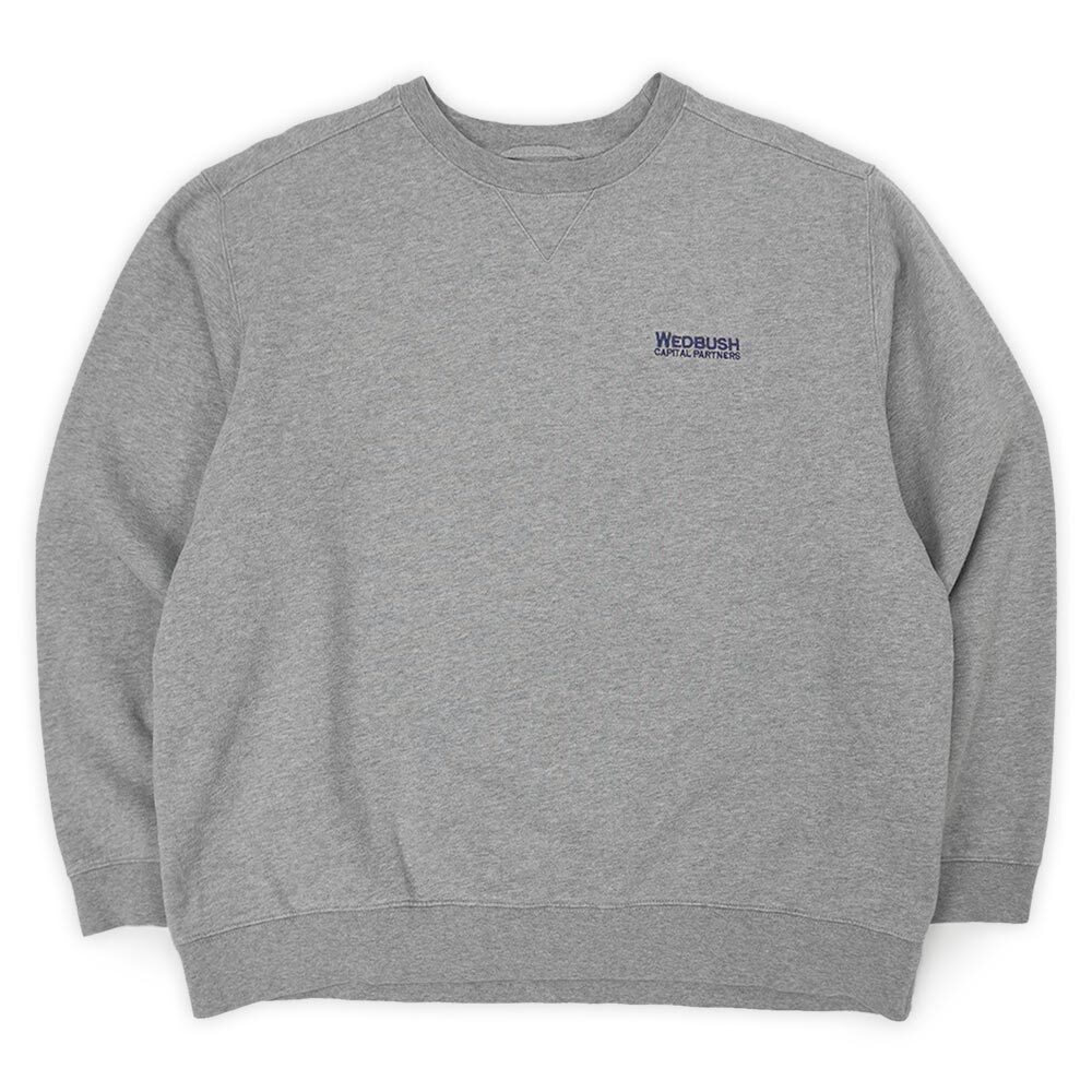 最安値に挑戦! 前V クルーネック スウェット 刺繍 企業ロゴ Y2K 00s L.L.Bean エルエルビーン 古着 XL 霜降りグレー (-4378) トレーナー 珍品 男性用