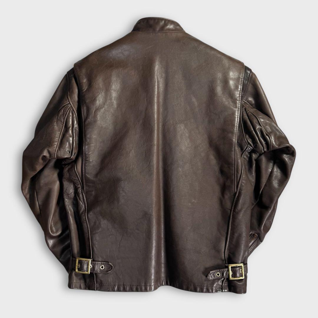 40 SCHOTT ショット ライダースジャケット レザー ブラウン ボア 40 SCHOTT ショット ライダースジャケット レザー ブラウン ボア