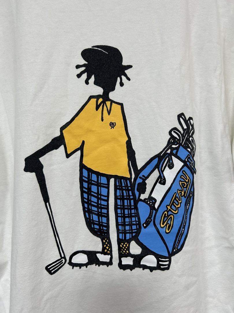シャドーマン × GOLF old stussy プリントTシャツ 紺タグ90s シャドーマン × GOLF old stussy プリントTシャツ 紺タグ90s