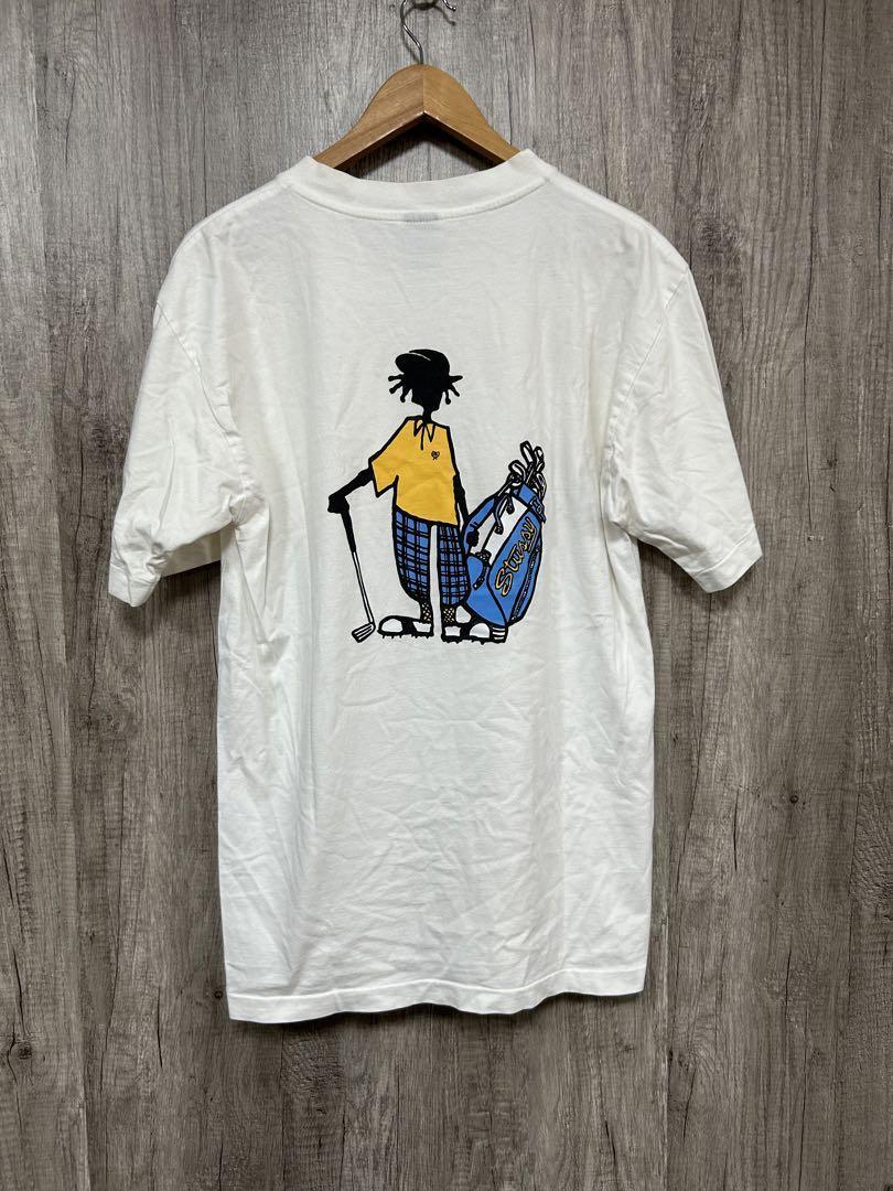 シャドーマン × GOLF old stussy プリントTシャツ 紺タグ90s シャドーマン × GOLF old stussy プリントTシャツ 紺タグ90s