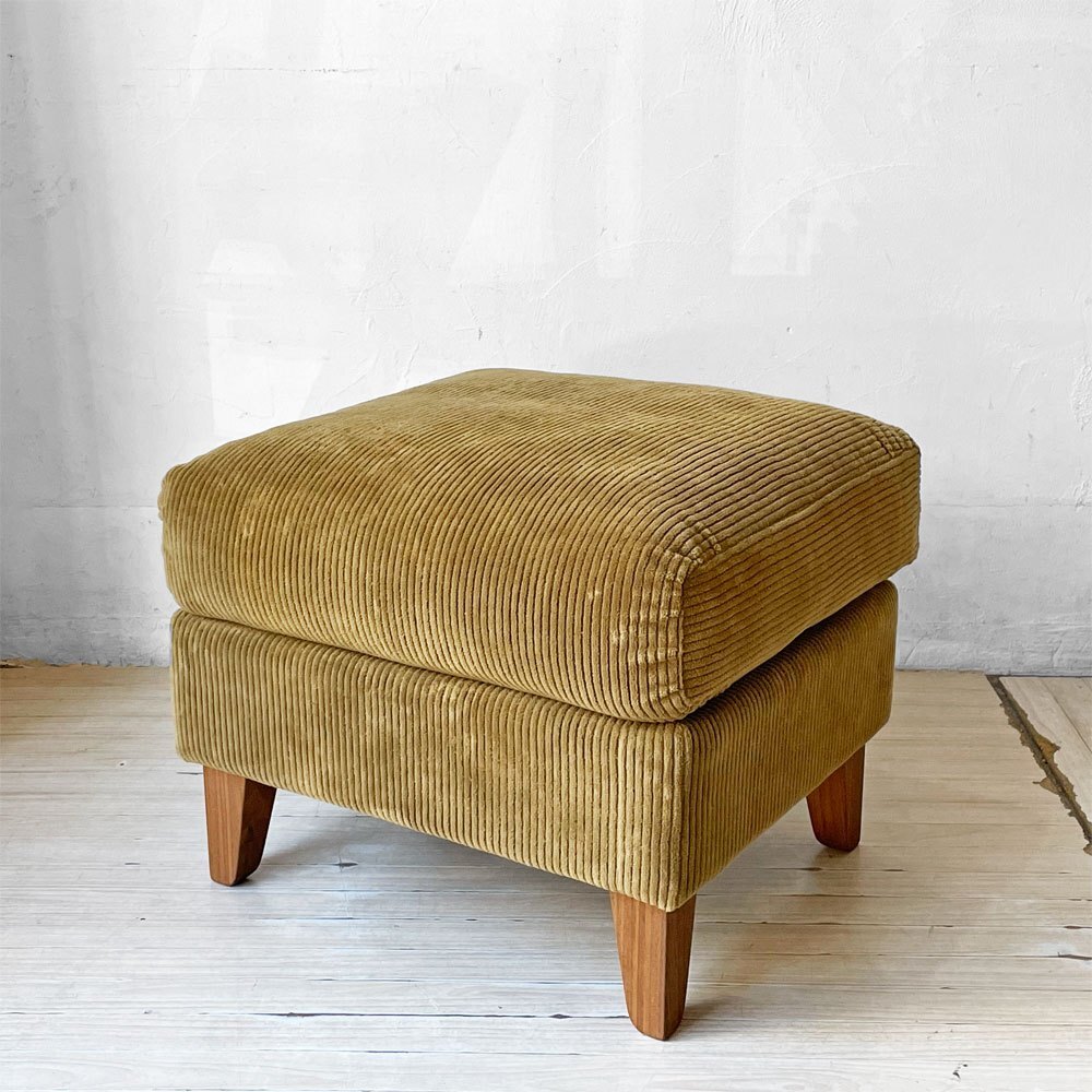 ★ トラックファニチャー TRUCK FURNITURE エフケーソファ トリム FK SOFA TRIM オットマン コーデュロイ グリーン ウォールナット無垢材