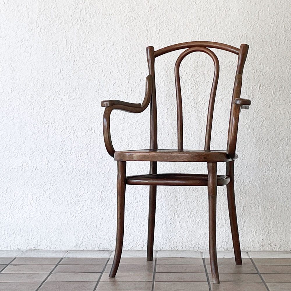 ◇ トーネット THONET ビンテージ ベントウッド アームチェア 曲木椅子 アンティーク Antique 1890's ロイズアンティークス取扱い 希少