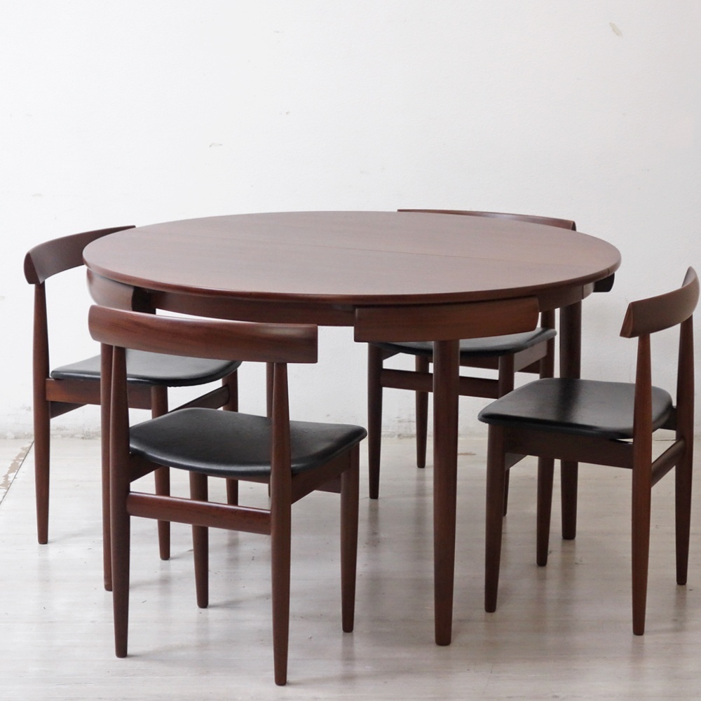 ● フレムロジェ Frem Rojle ディネッテ Dinette EX ダイニングテーブル & ダイニングチェア 5点セット ハンス・オルセン 北欧 ビンテージ