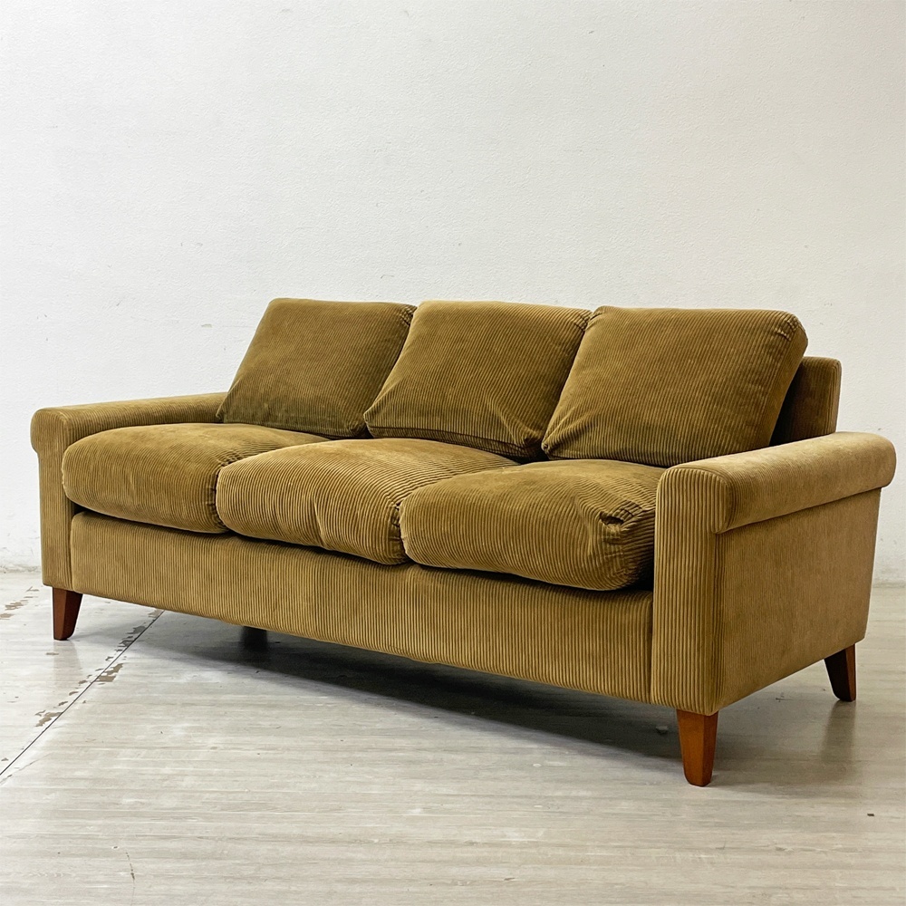 ● トラックファニチャー TRUCK FURNITURE エフケーソファ トリム FK SOFA TRIM 3SEATER フェザークッション コーデュロイ 定価44万円