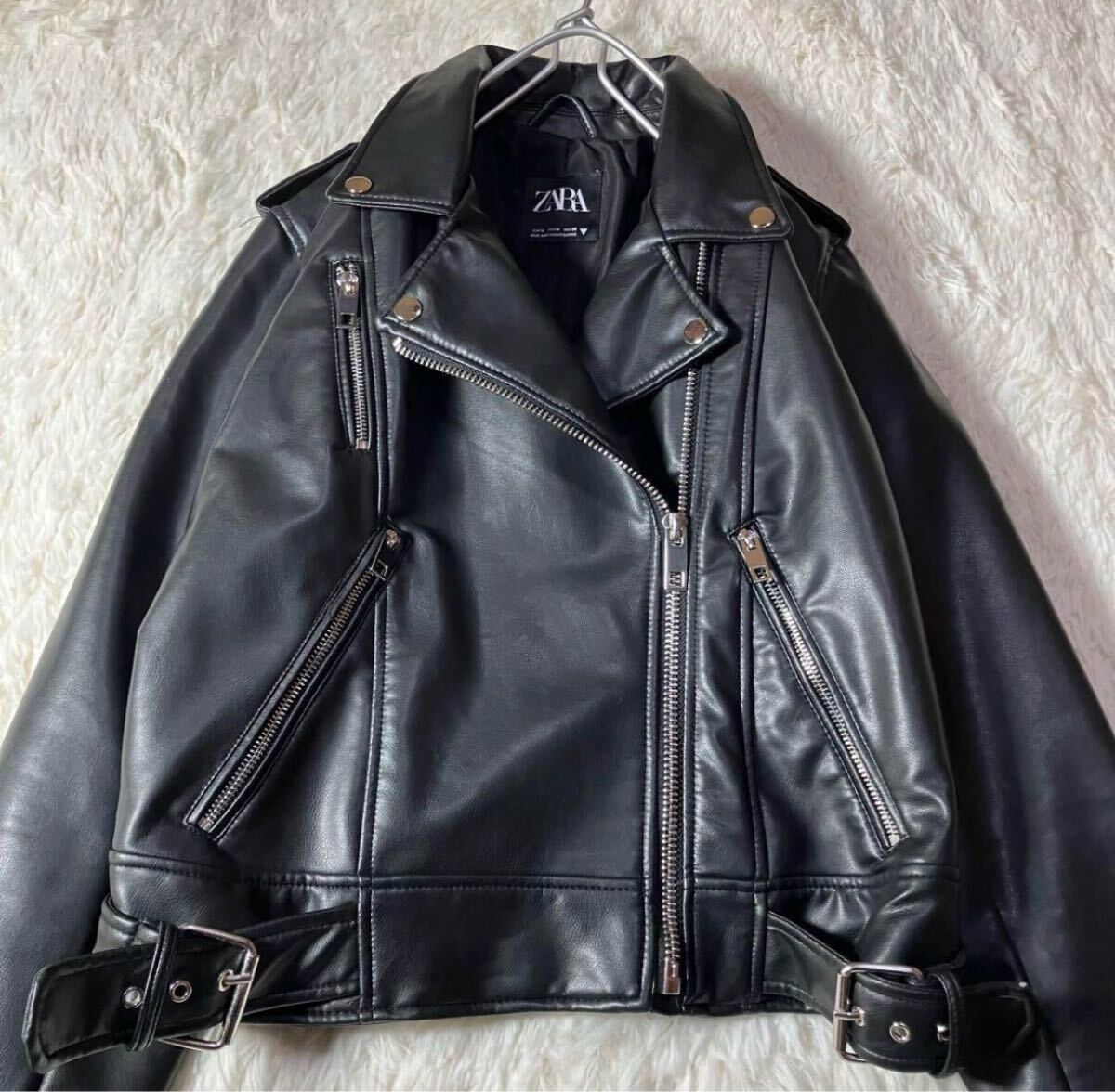 アパレル】 美品 ZARA ザラ レザージャケット ダブルライダース アパレル】 美品 ZARA ザラ レザージャケット ダブルライダース