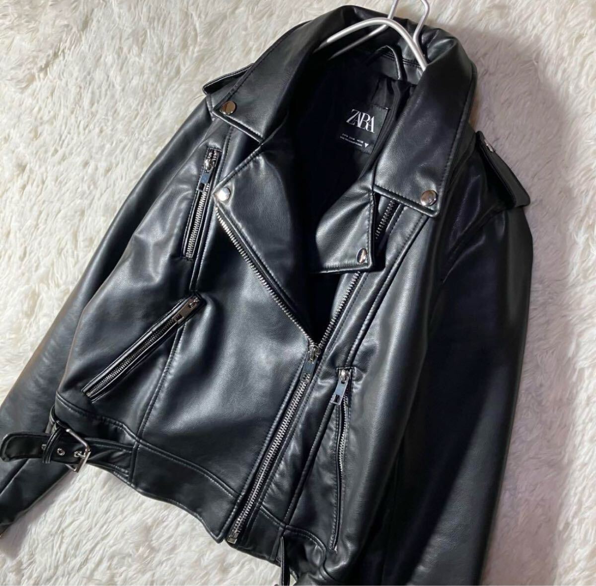 アパレル】 美品 ZARA ザラ レザージャケット ダブルライダース アパレル】 美品 ZARA ザラ レザージャケット ダブルライダース