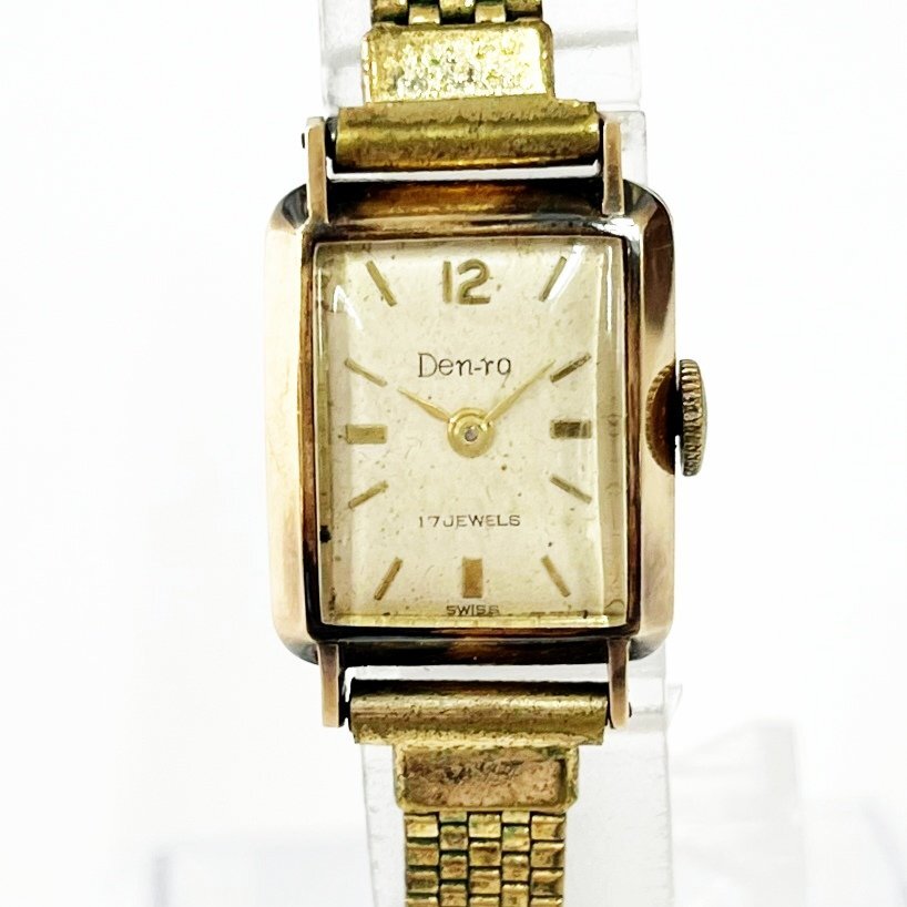 41】1円~DEN-RO デンロ 手巻き レディース腕時計 18K 750 刻印 41】1円~DEN-RO デンロ 手巻き レディース腕時計 18K 750 刻印