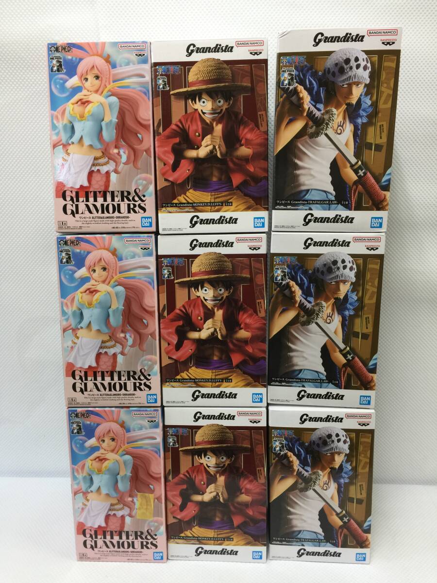 oiV34# 未開封 ワンピース プライズフィギュア まとめ売り Grandista ロー3点/ルフィ3点 GLITTER＆GLAMOURS しらひし3点