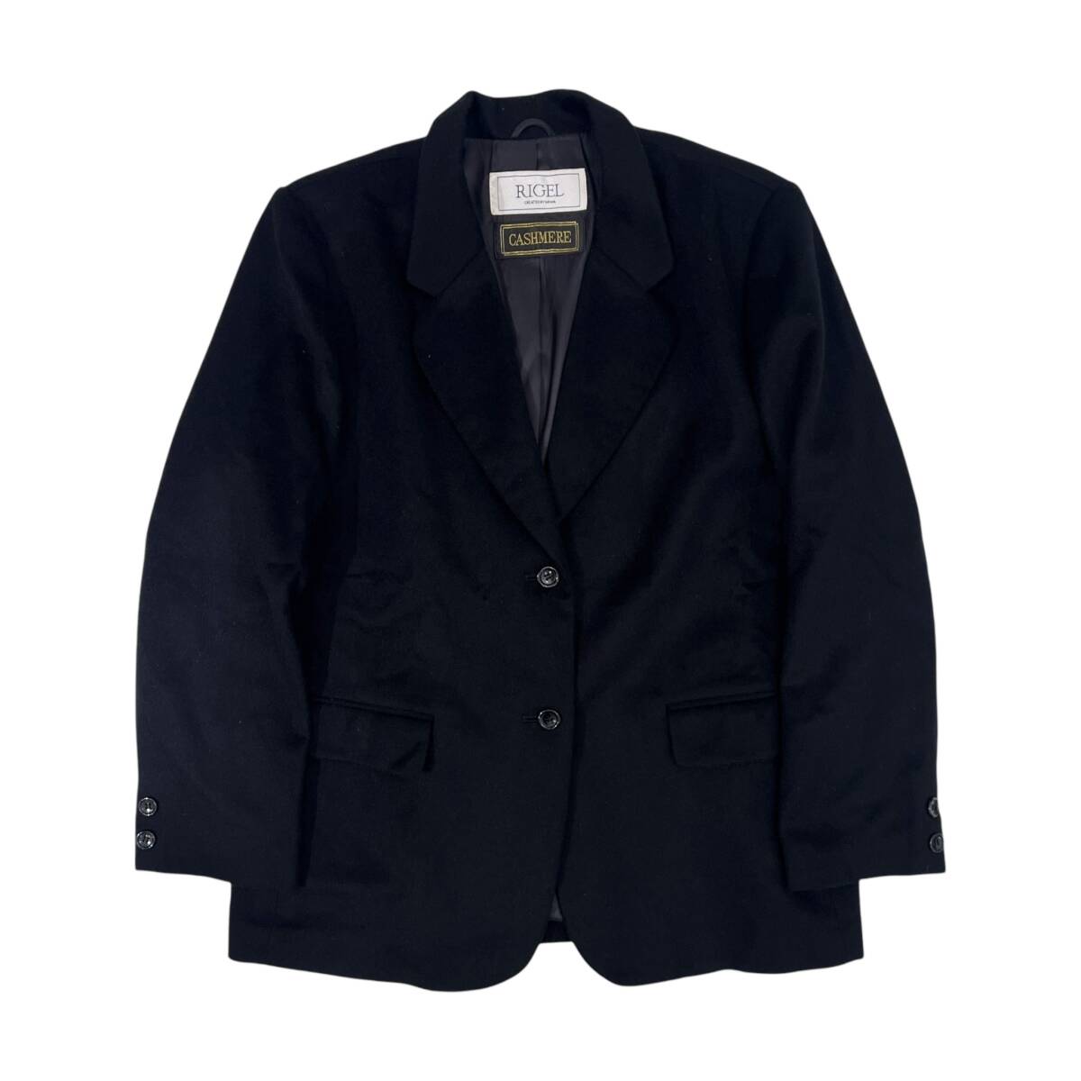 RIGEL CASHMERE カシミヤ100% 2B テーラードジャケット 3L/ブラック