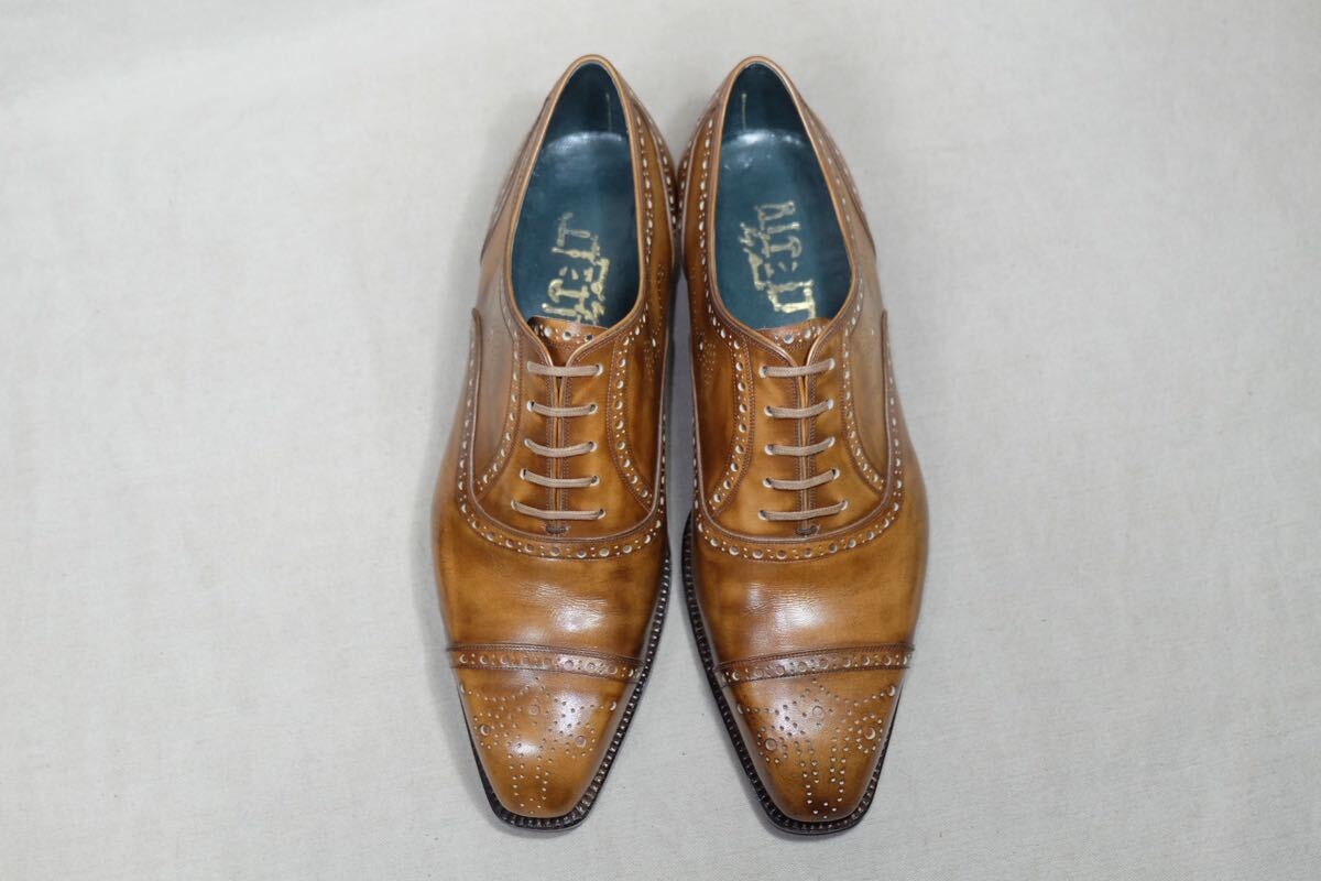 時(shí)価40萬(wàn)円以上 數(shù)回著SPIGORA スピーゴラ 最高級(jí)カーフレザー使用 美しいビスポークシューズ 約25cm 日本制手制革靴 ハンドメイドオーダー