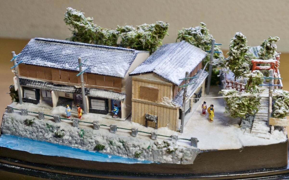 Yahoo!オークション - 京都慕情「初雪の祇園花街界隈」風景 Yahoo!オークション - 京都慕情「初雪の祇園花街界隈」風景