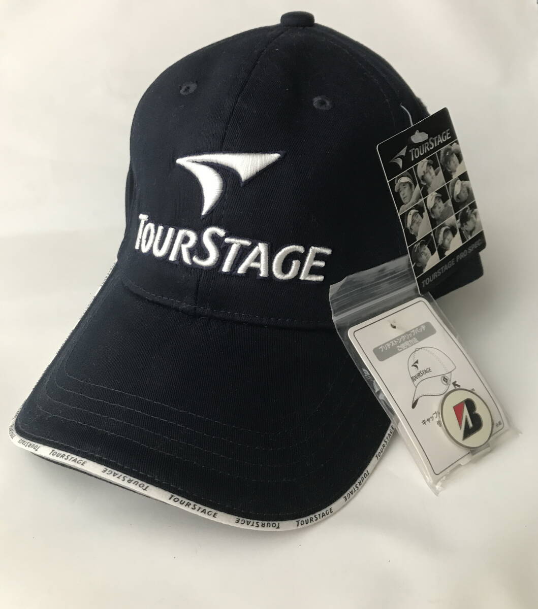 TourSTAGE キャップ紺色　クリップバッチ付き