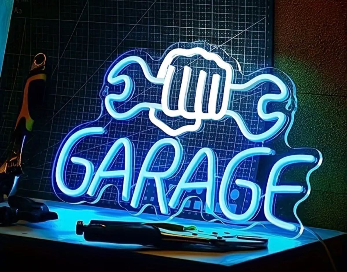  гараж neon автограф . часть магазин. оборудование орнамент гараж оборудование орнамент LED табличка LED american интерьер neon табличка неоновая трубка свет Гаваи гаечный ключ синий 
