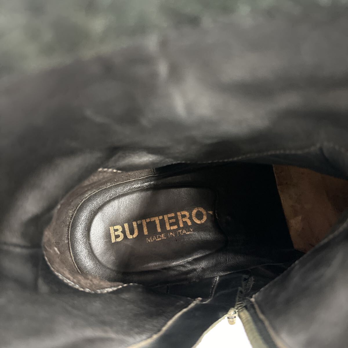 ＊ 良品 箱付き イタリア制 '高級感溢れる' BUTTERO ブッテロ 本革 サイドジップ ブーツ 革靴 EU42 26.5cm メンズ 紳士靴 シューズ