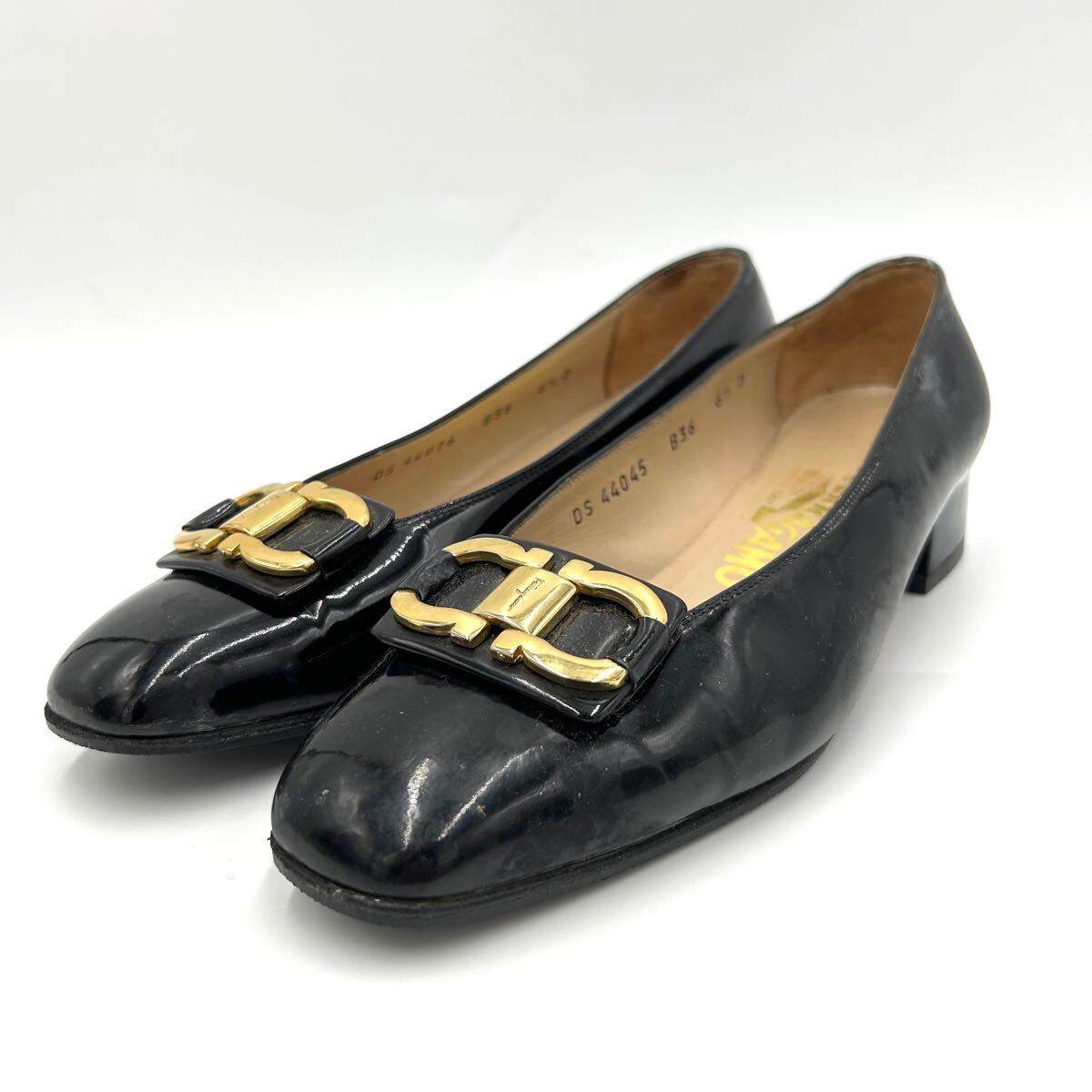 J ■ 高級ラグジュアリー靴!! 'イタリア製' Salvatore Ferragamo サルヴァトーレフェラガモ 本革 ガンチーニ パンプス 6.5D 23.5cm 婦人靴